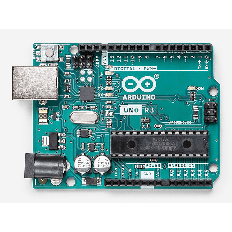 Arduino Uno REV3 [A000066] - ATmega328P Microcontroller, 16MHz, 14 Digital I/O Pins, 6 Analog Inputs, 32KB Flash, USB Connectivity, Compatible with Arduino IDE for DIY Projects and Prototyping