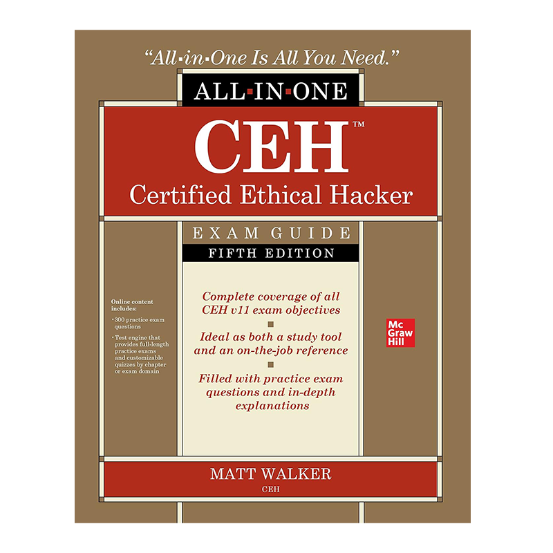 CEH Certified Ethical Hacker All-in-One Exam Guide, Fifth Edition 5th Edition, Kindle Edition by Matt Walker (Author)