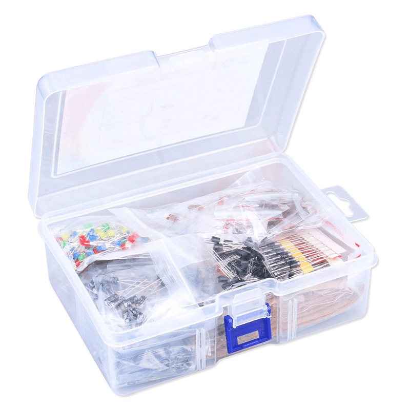 1400Pcs Basic Electronics Component Assortment Kit, Electrolytic Capacitor, Ceramic Capacitor, LED Diode, Common Diode, Resistor, Transistor Component for Arduino, Electronic DIY Project