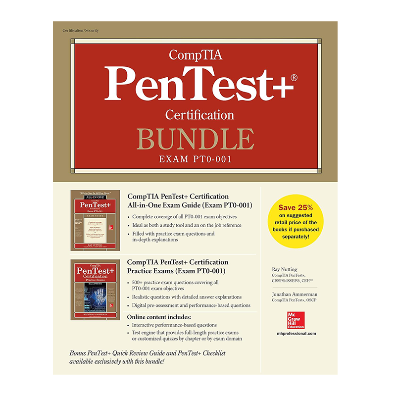 CompTIA PenTest+ Certification Bundle (Exam PT0-001) 1st Edition, Kindle Edition by Raymond Nutting (Author), Jonathan Ammerman (Author)