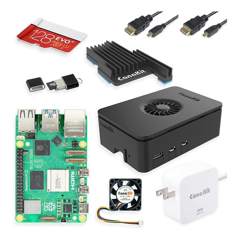 CanaKit Raspberry Pi 5 Starter Kit PRO - Turbine Black (128GB Edition) (8GB RAM)