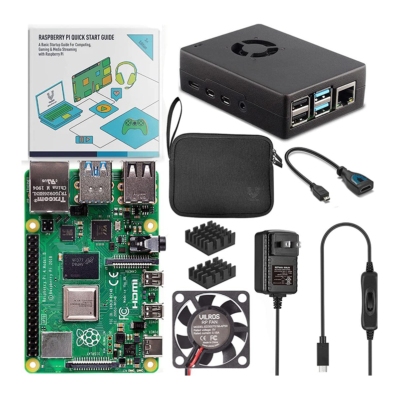 Vilros Raspberry Pi 4 4GB Basic Starter Kit with Fan-Cooled Heavy-Duty Aluminum Alloy Case