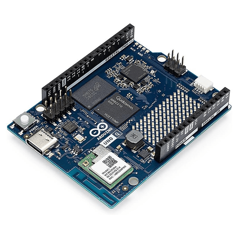 Arduino UNO Q 2-GB RAM [ABX00162] - Hybrid Board, Qualcomm Dragonwing QRB2210 microprocessor (MPU) & STM32U585 Microcontroller(MCU), AI Vision, Voice, IoT, Robotics, Linux Debian OS, Wi-Fi 5, USB-C