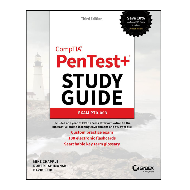 CompTIA PenTest+ Study Guide: Exam PT0-003 (Sybex Study Guide) 3rd Edition, Kindle Edition by Mike Chapple (Author), Robert Shimonski (Author), David Seidl (Author)