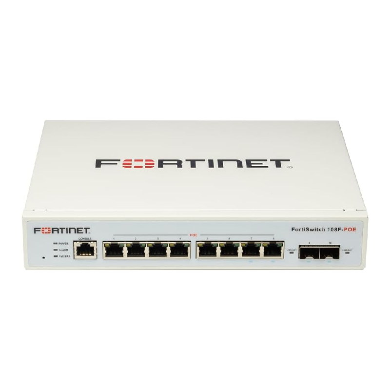 Fortinet FortiSwitch - 108F-POE L2+ Management Switch with 65W PoE (FS-108F-POE)