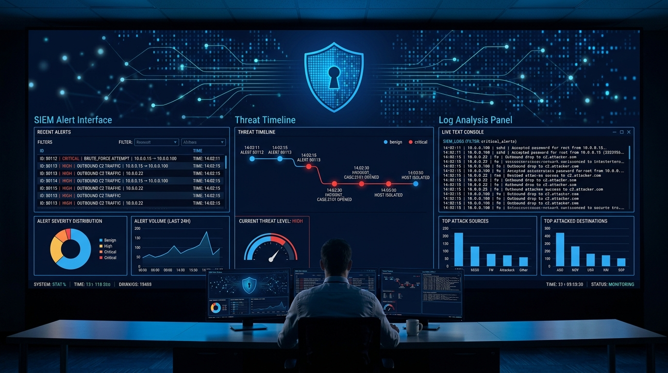 Real SOC Scenarios: Phishing Analysis, SIEM Triage, Malware Analysis, Digital Forensics, Threat Hunting