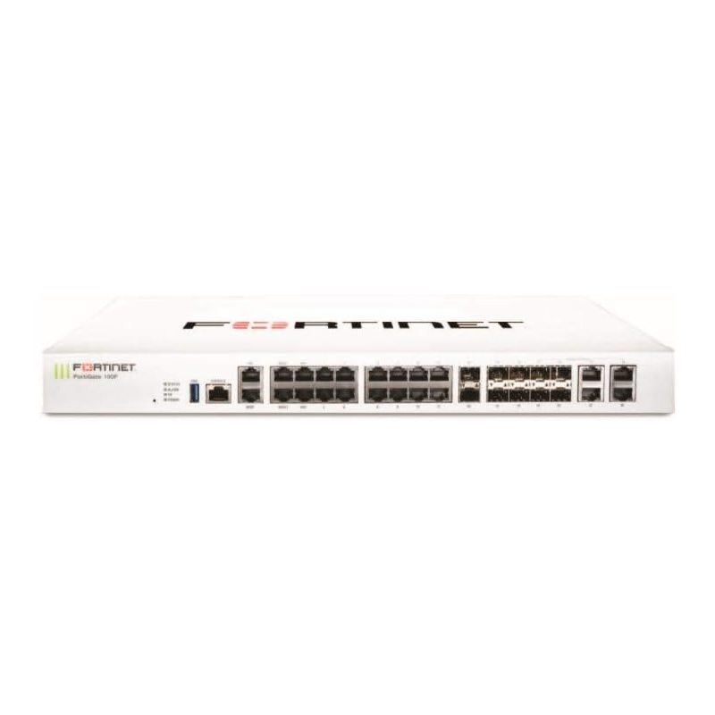 FortiGate-100F Firewall Appliance - 22 Gigabit Ethernet RJ45 Ports, 4 SFP & 2 10G SFP+ Ports, Dual Power Supplies (Appliance Only, No Subscription) (FG-100F)