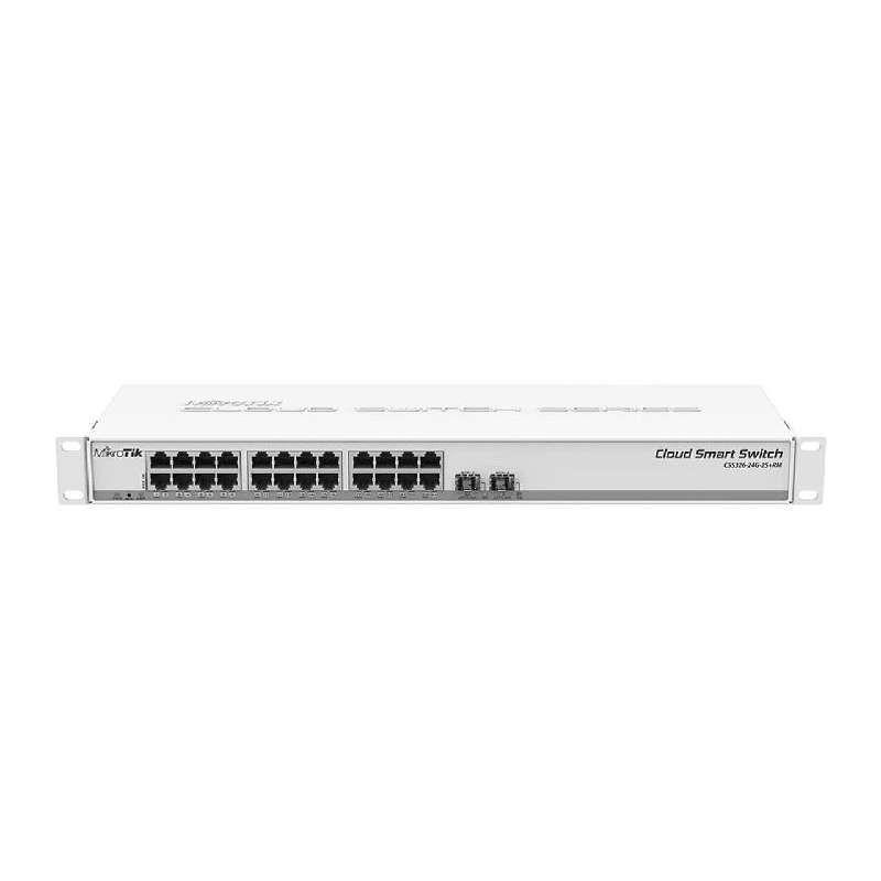 Mikrotik CSS326-24G-2S+RM 24-Port gigabit Managed Switch with Two SFP+ Ports, PoE, Cloud Smart Switch, SwOS Powered