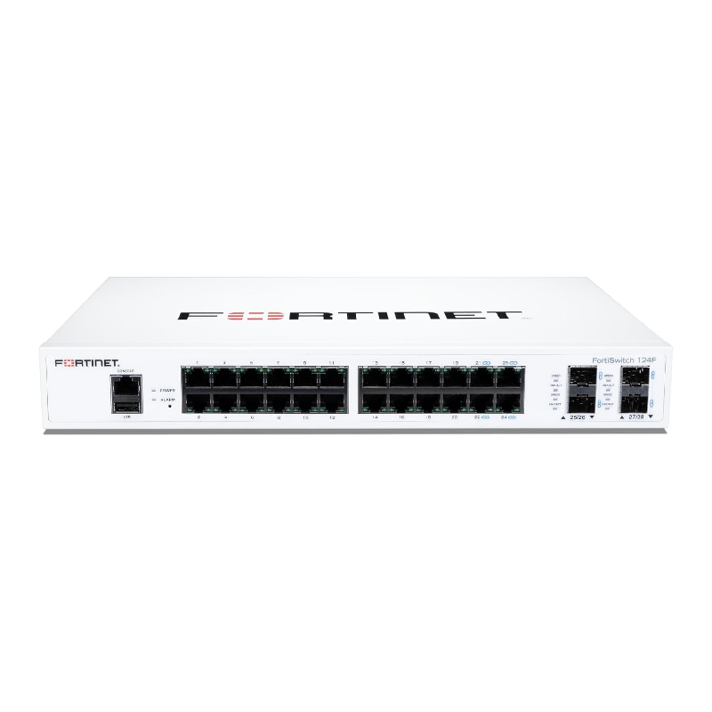 Fortinet FortiSwitch - 124F Performance L2 Switch - 24 GE, 4 SFP+, Fanless (FS-124F)