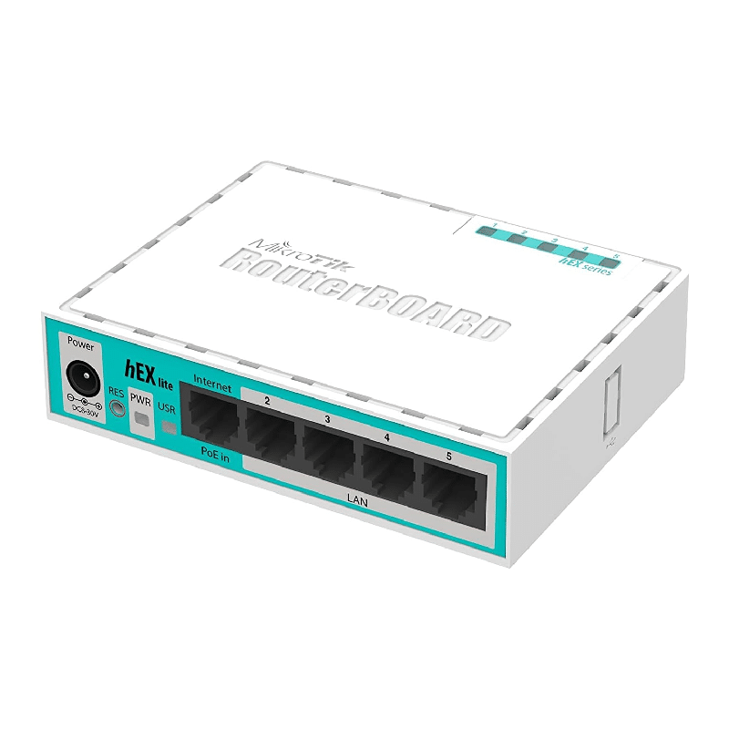 Mikrotik RouterBOARD hEX lite 5 ports router 5 X 10/100 PoE OSL4 - (RB750r2)
