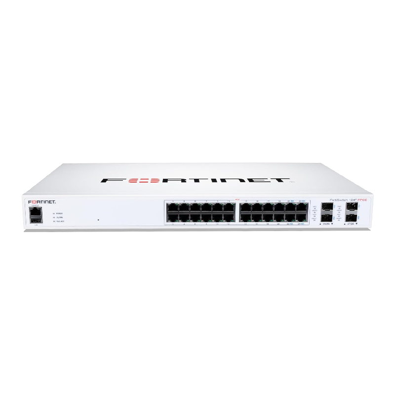 Fortinet FS-124F-FPOE FortiSwitch 124F-FPOE 24-Port PoE Layer 2 Managed Switch (Renewed)