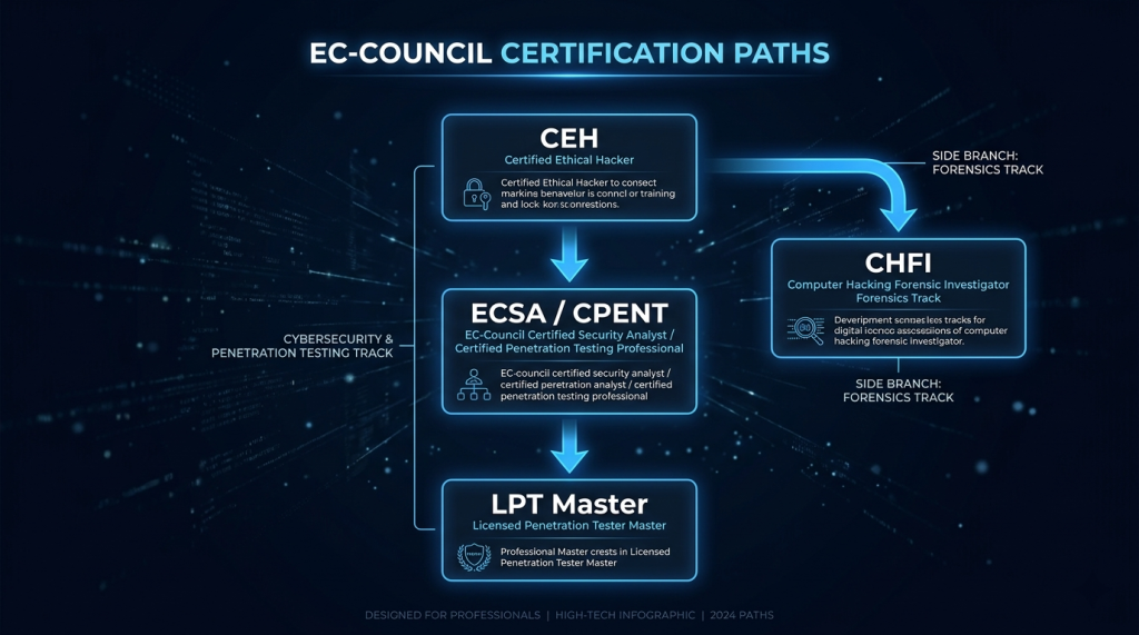 CEH Foundation → ECSA/CPENT Specialization → LPT Master: The Offensive Security Ladder