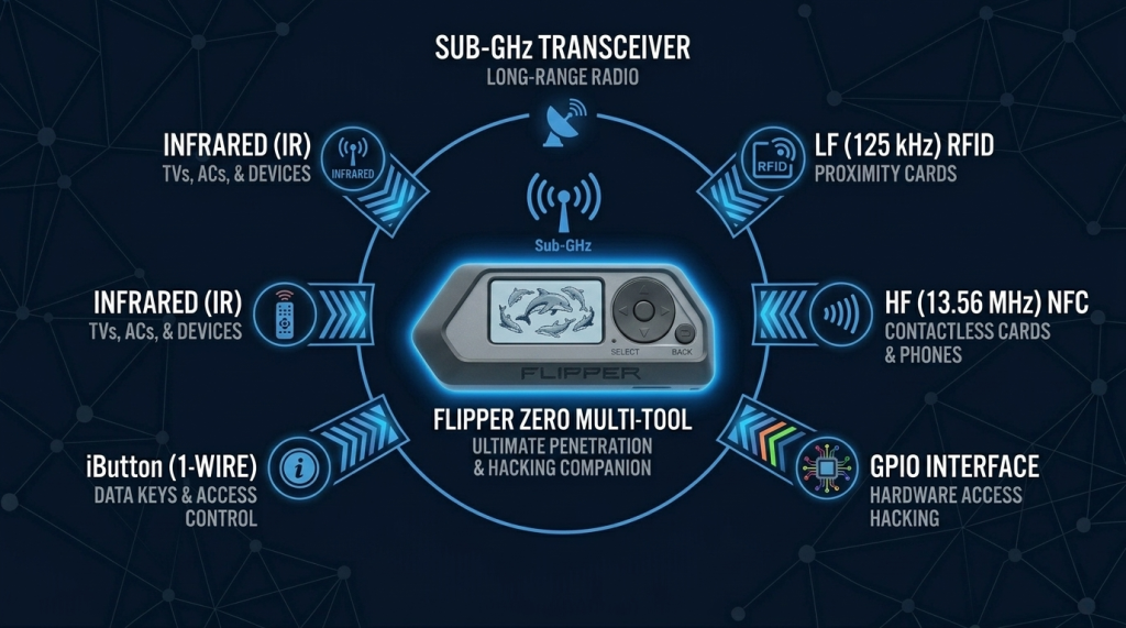 Six Attack Surfaces, One Tool: Sub-GHz, RFID, NFC, Infrared, GPIO, iButton