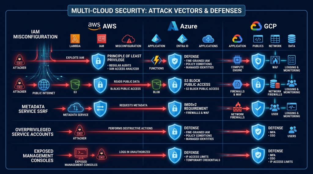 IAM Misconfiguration, S3 Exposure, Metadata SSRF, Overprivileged Service Accounts — Cloud Attack Vectors