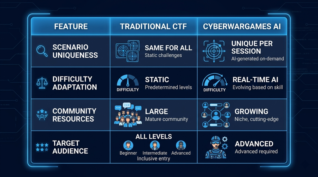 Static CTF Format vs AI-Adaptive Scenarios — Why Advanced Practitioners Choose CyberWargames AI
