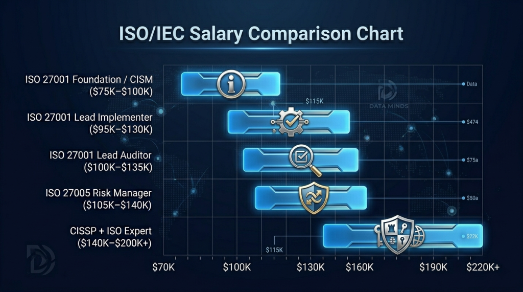 Average US Salaries by ISO Certification Level — Foundation Through CISSP + ISO Expert