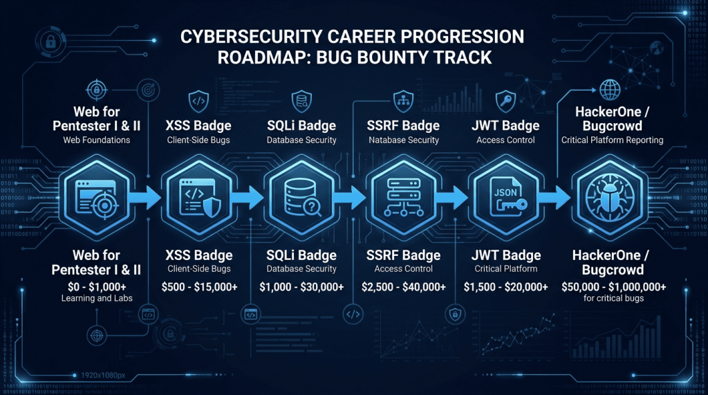 Web for Pentester → XSS → SQLi → SSRF → JWT → HackerOne / Bugcrowd — The Highest-Paying Vulnerability Path